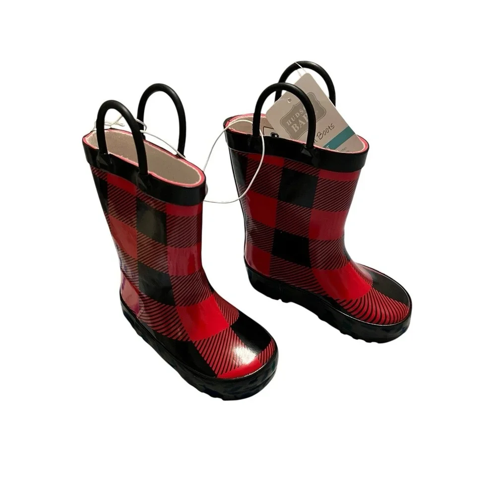 Hudson Baby Navy Red & black plaid Size 4 T‎ NWT
